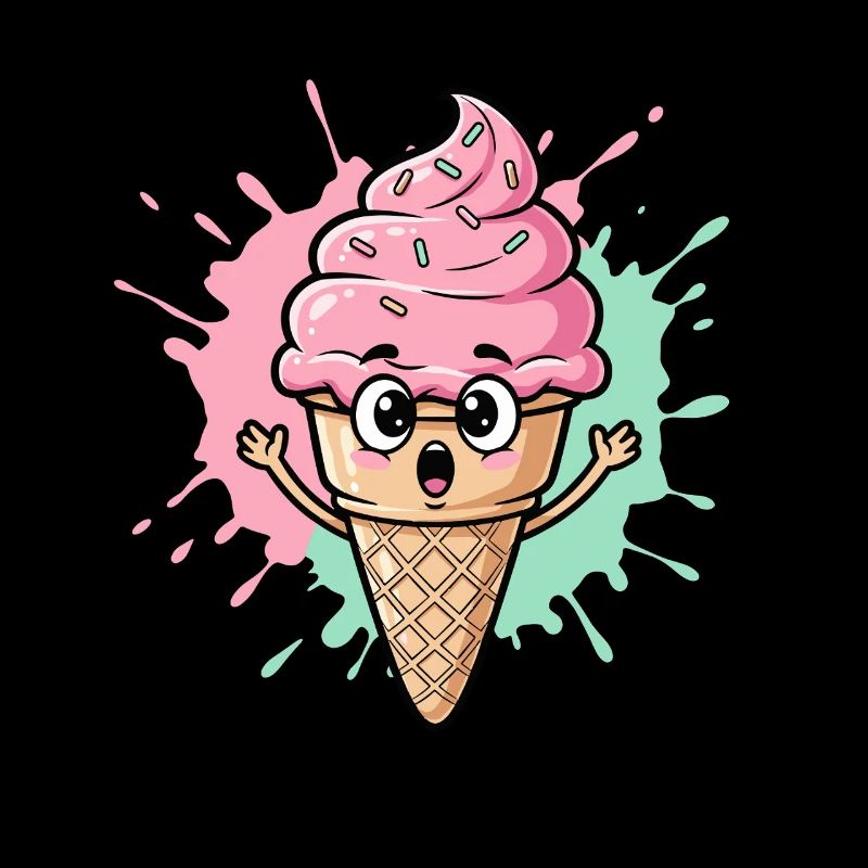 Kawaii Eistüte mit Sprinkles