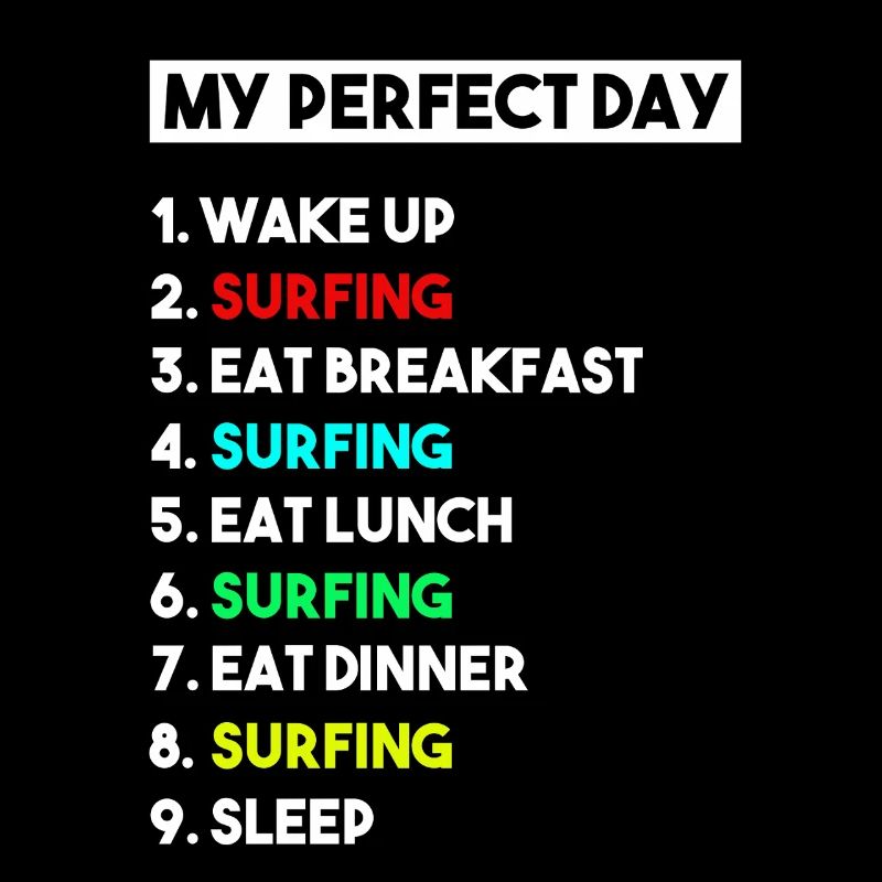 Mein perfekter Tages-Surfplan, Surfer