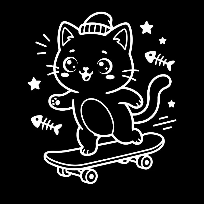 Skateboard Kawaii Cat
