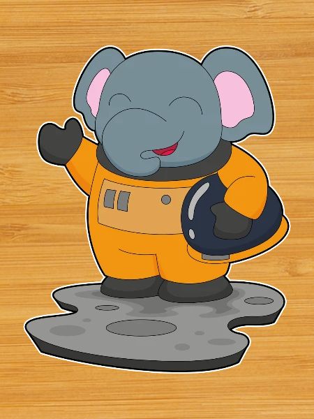 Astronaute éléphant spatial