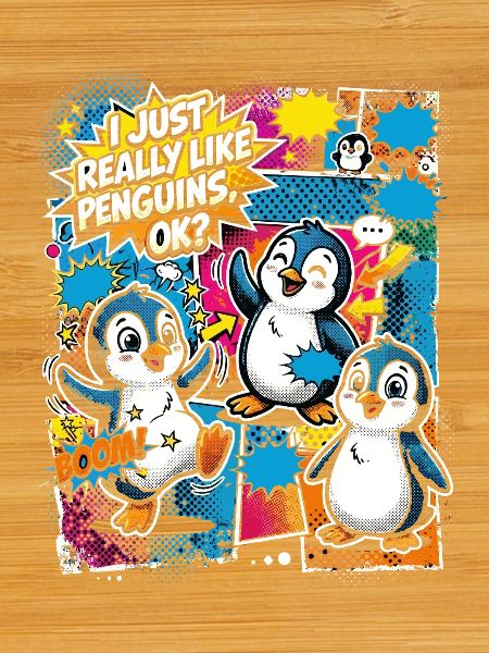 Pinguin Pop-Art Comic Kollage