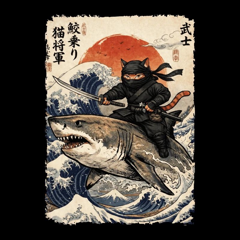 Chat Ninja, Guerrier et Combattant japonais, Requin