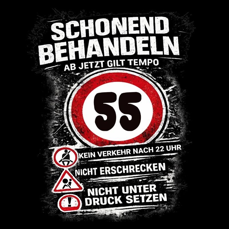 Traitez doucement Panneau de circulation 55 anniversaire