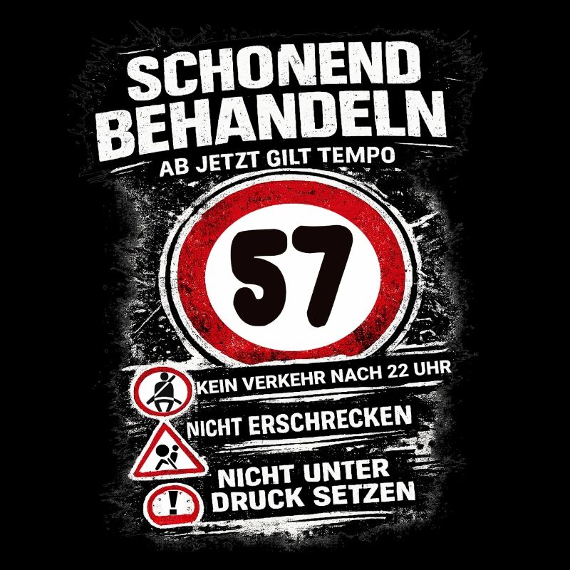 Traitez doucement Panneau de circulation 57 anniversaire