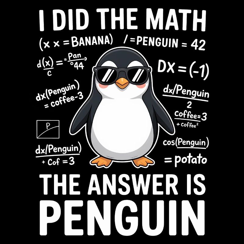 Mathe Sprüche Pinguin Lustiges Mathe Geschenk