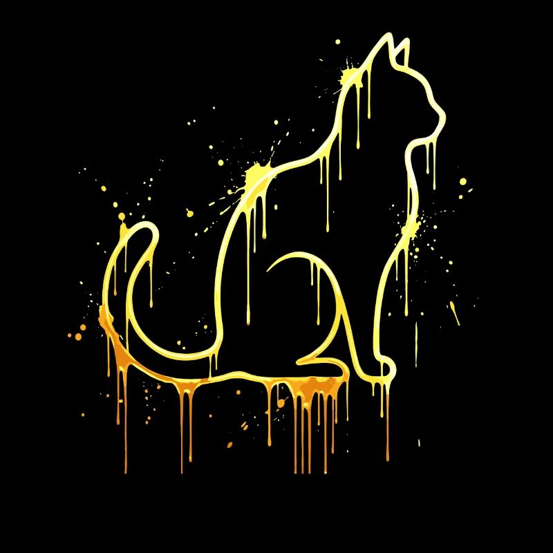 Look doré silhouette de chat – Élégant chat