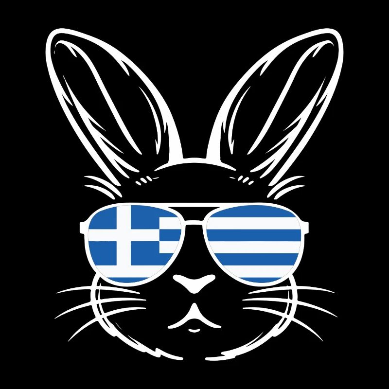 Drapeau grec de Pâques Lapin de Pâques