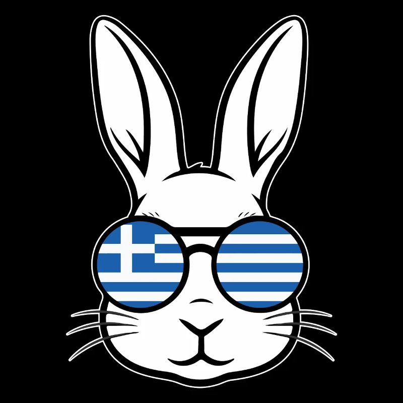 Greek Easter Greek Flag Easter Rabbit Bunny