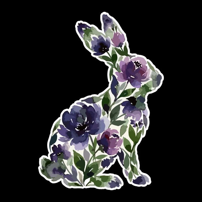 Hase Silhouette Blumen