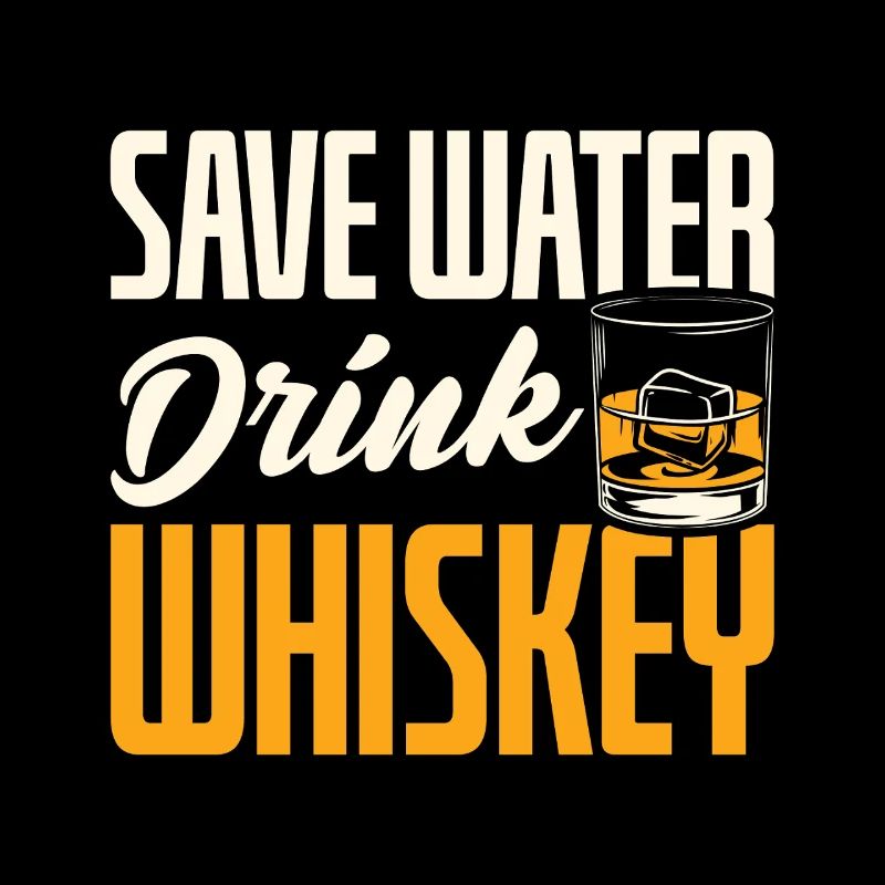 Save Water Drink Whiskey Funny Quote Design