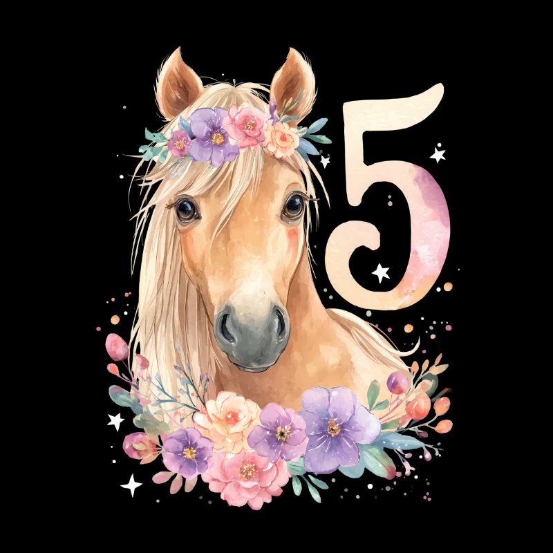 Pferd 5 Geburtstag Mädchen Pferdemädchen Fünf
