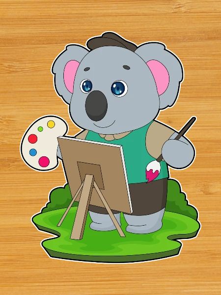 Koala Painter Brush Painting
