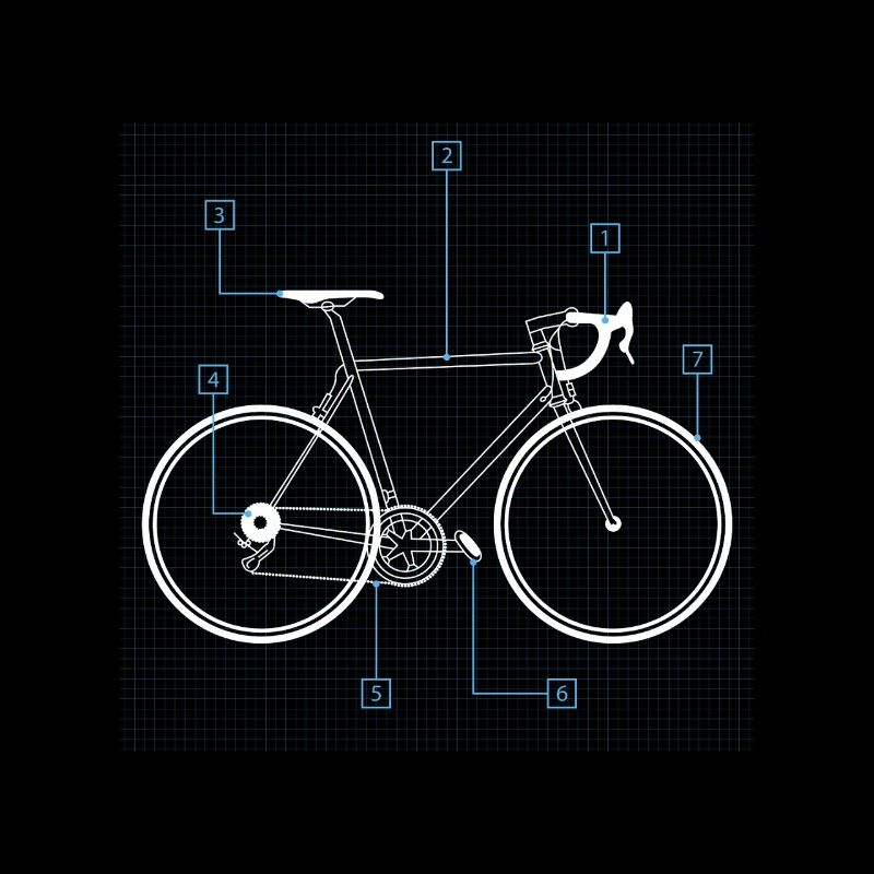 Bicycle Blueprint Vintage Bicycle Rider Design