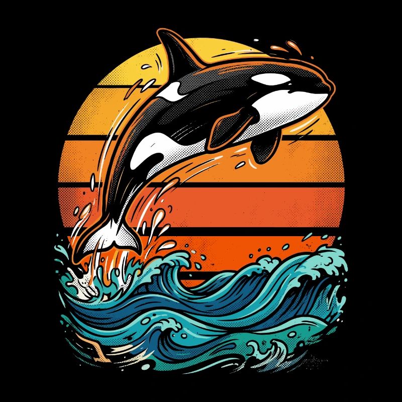 Orca at sunset