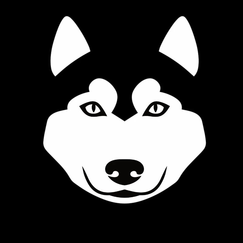 Minimalistischer Wolf Kopf – Tier Silhouette