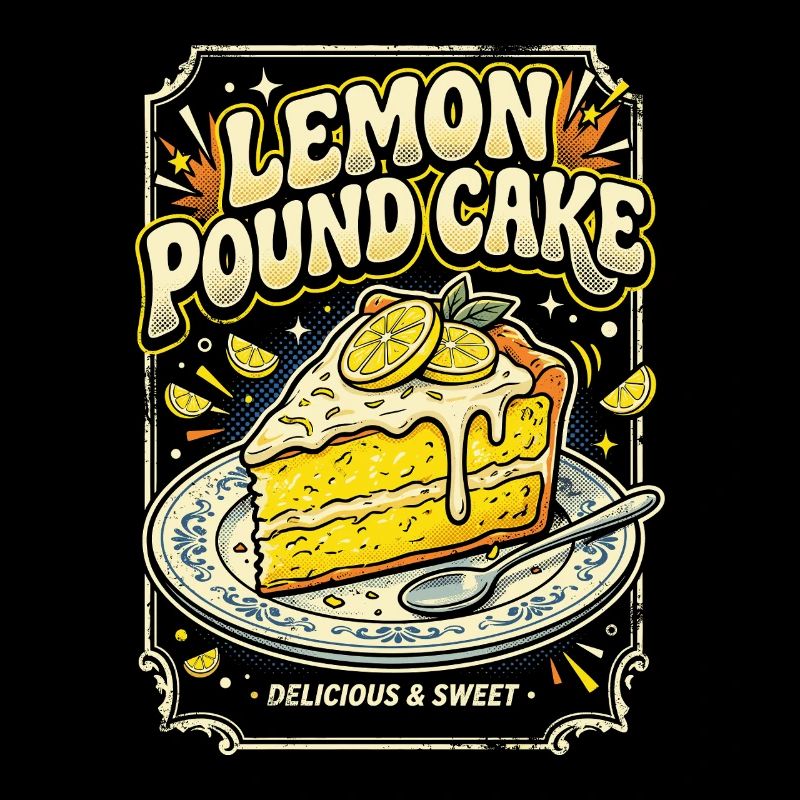 Lemon pound cake illustration