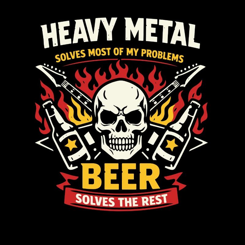 Heavy Metal solves my problems - Bier Spruch