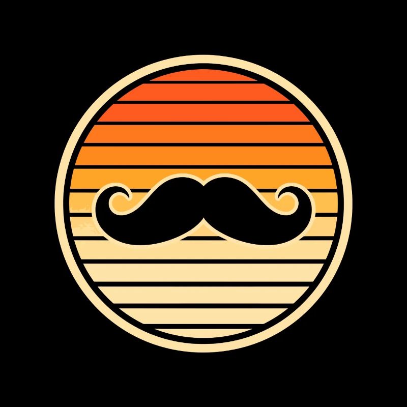 Retro Trendy Mustache Sunset Hipster