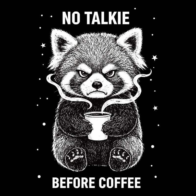 No conversation in front of coffee lover red panda