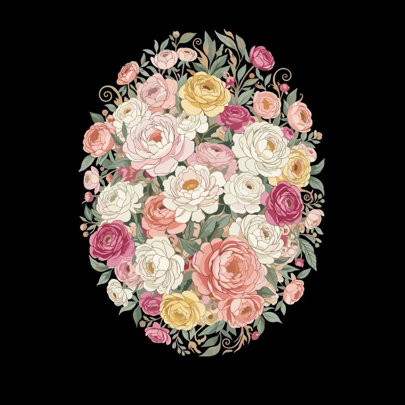 Pastellblütenoval Rosenbouquet