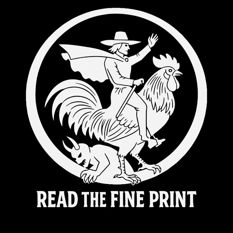 Lies die Kleingedruckte dunkle Folklore