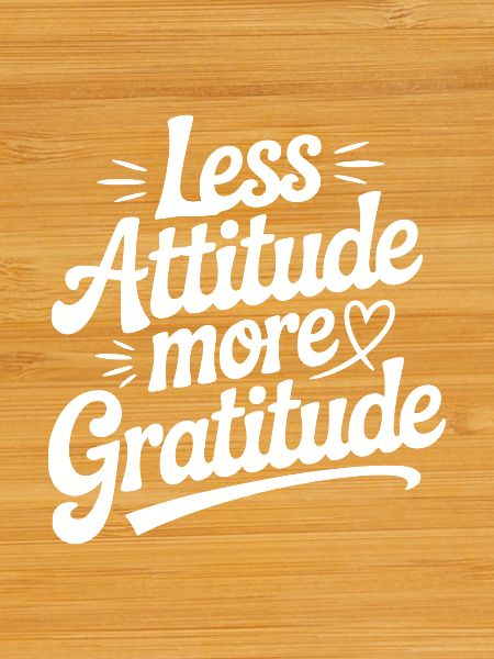 Less Attitude More Gratitude
