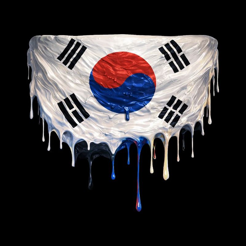 Drapeau coréen dégoulinant