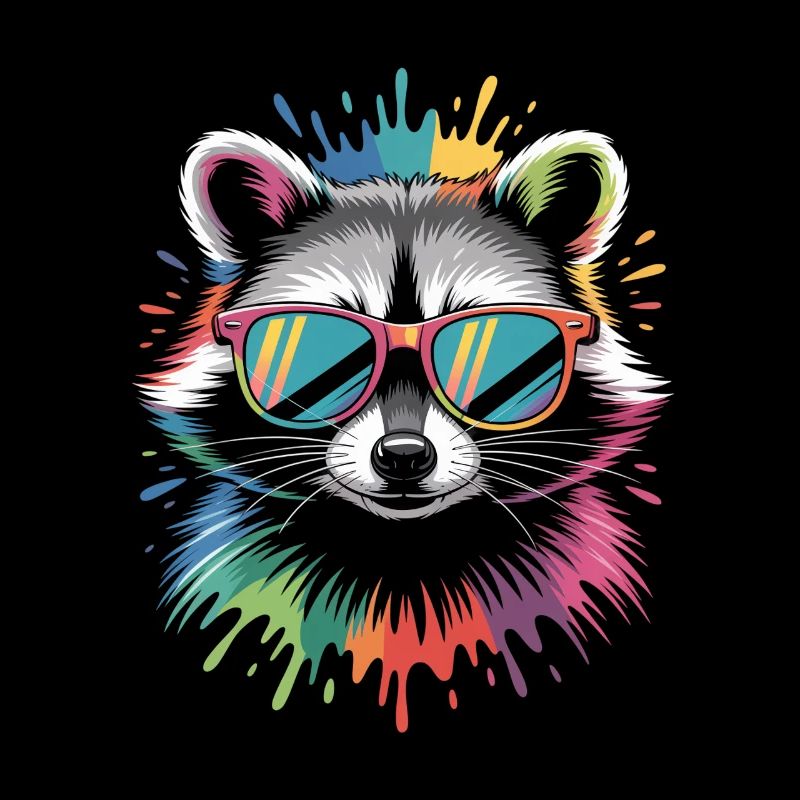Raccoon Color Explosion
