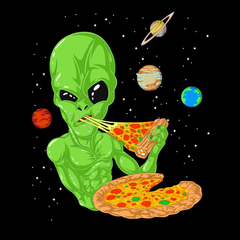 Alien Pizza Space Shirt