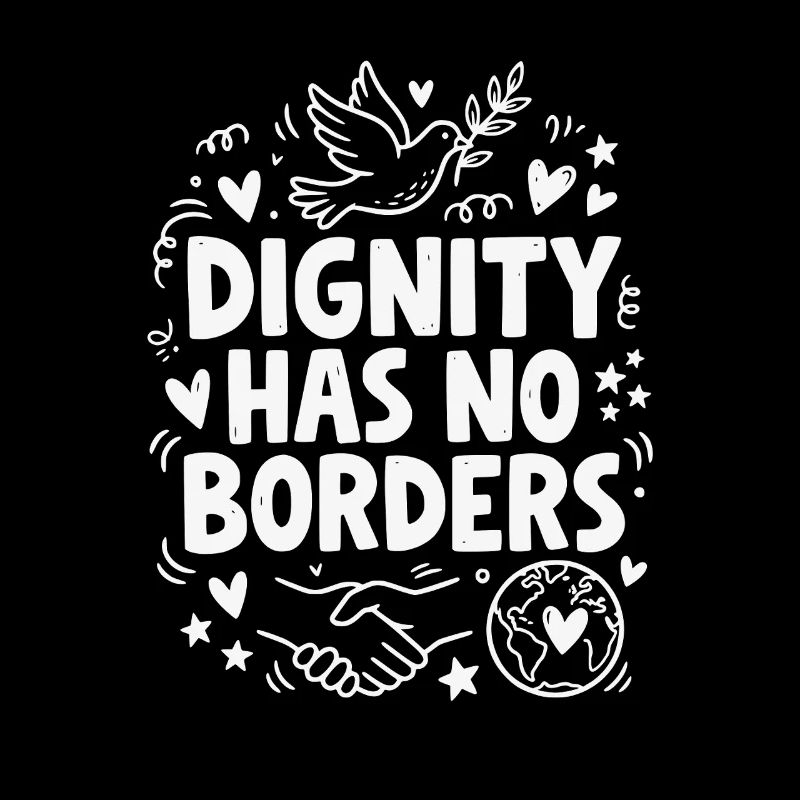 Human Rights Retro Dignity Has No Border Statement