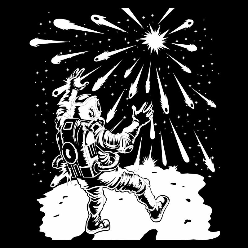 Chemise d’astronaute regardant l’apocalypse