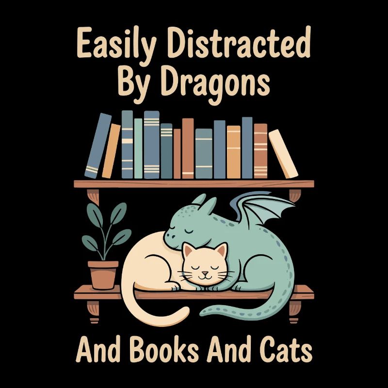 Funny Cat Fantasy Novel Fairy Tale Reader Nerd