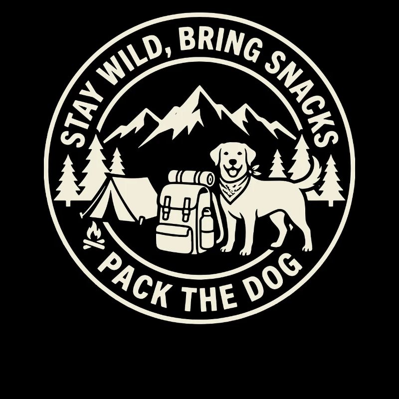 Bleib wild Bring Snacks Pack das Hundedesign