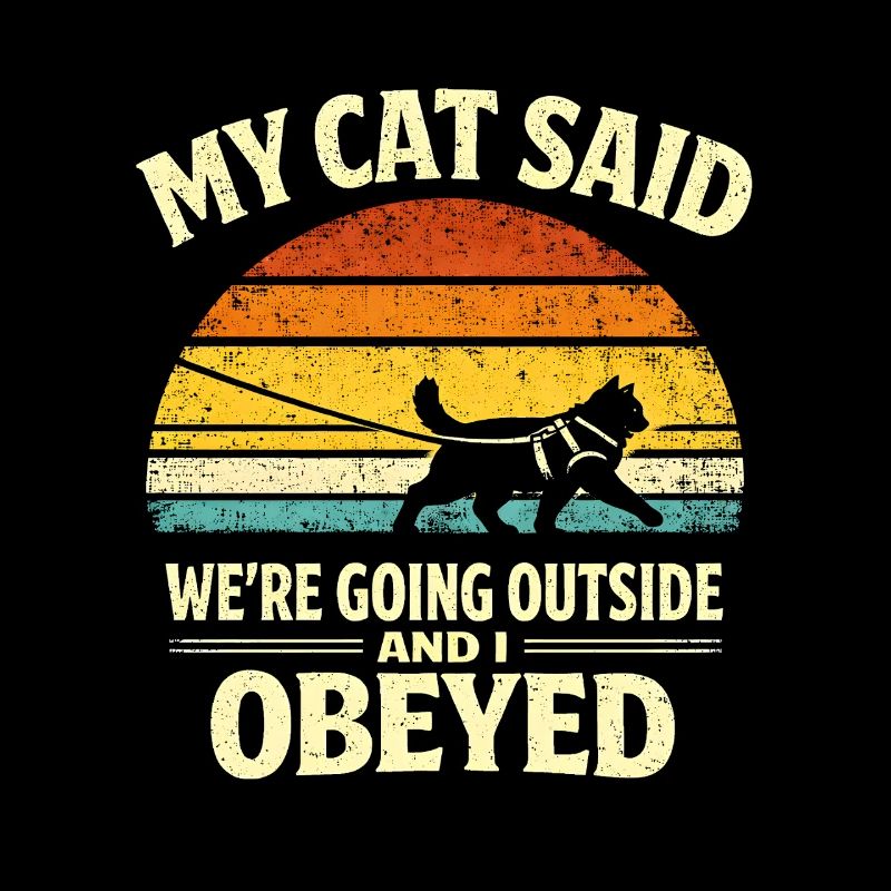 Le chat veut sortir | Humour du chat en laisse
