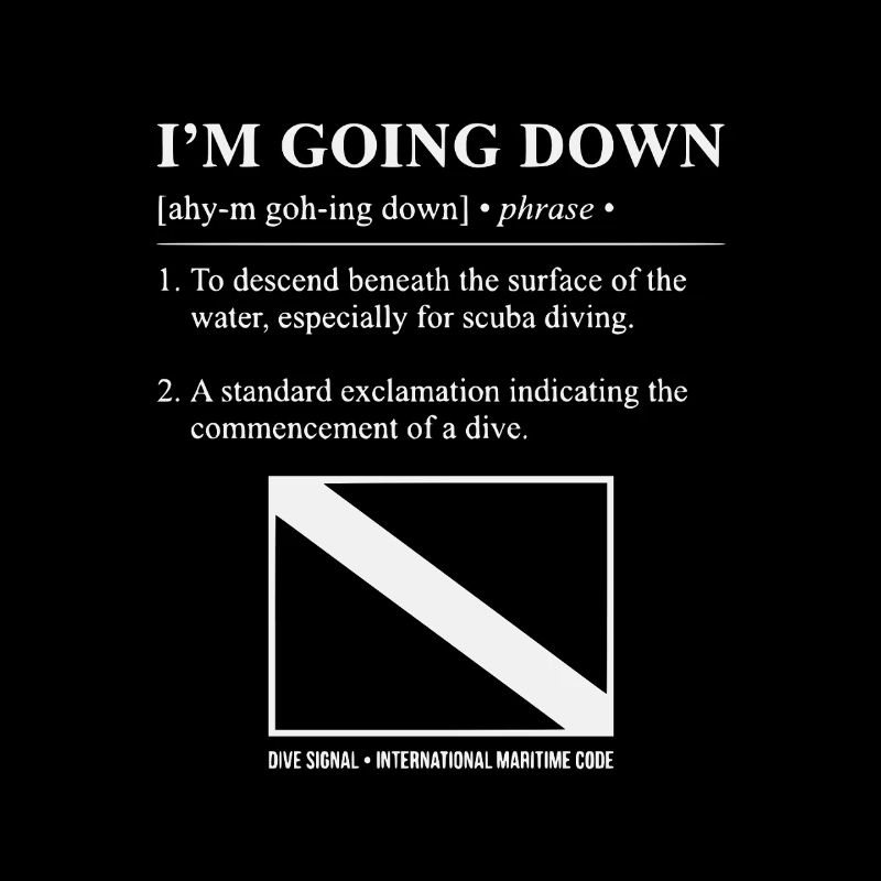 Scuba Diver Scuba Flag Going Down Retro