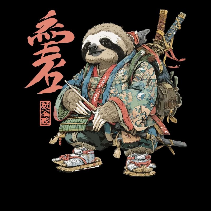 Sloth Samurai in Ukiyoe Armor