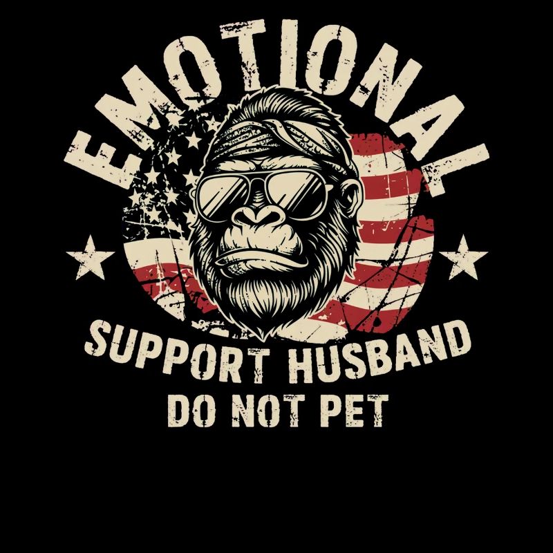 Emotionale Gorilla-USA-Flagge