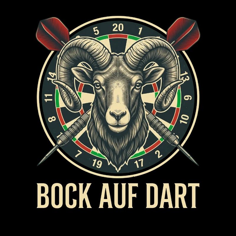Bock auf Dart Widder Dartscheibe Dartspieler