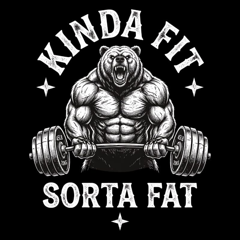 Kinda Fit Sorta Fat Bear Weightlifting