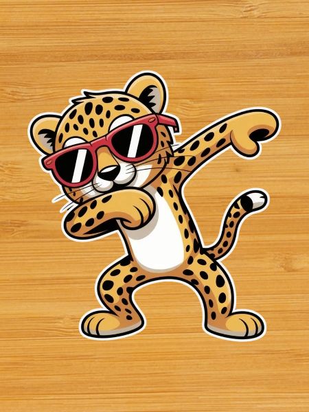 Leopard with sunglasses dance
