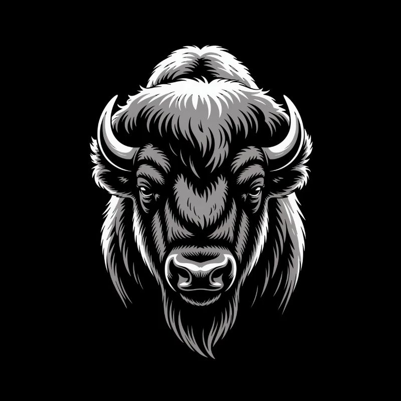 Grauer Bison Kopf