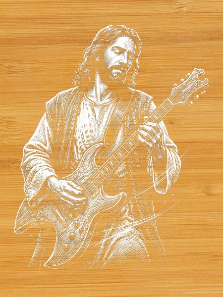 Jesus Christ plays guitar