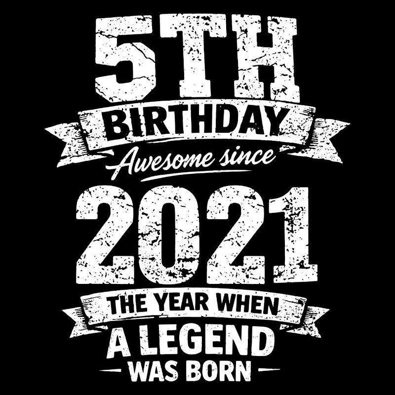 5th Birthday 2021 Legend Vintage Design
