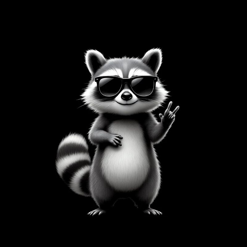 Waschbär mit Sonnenbrille