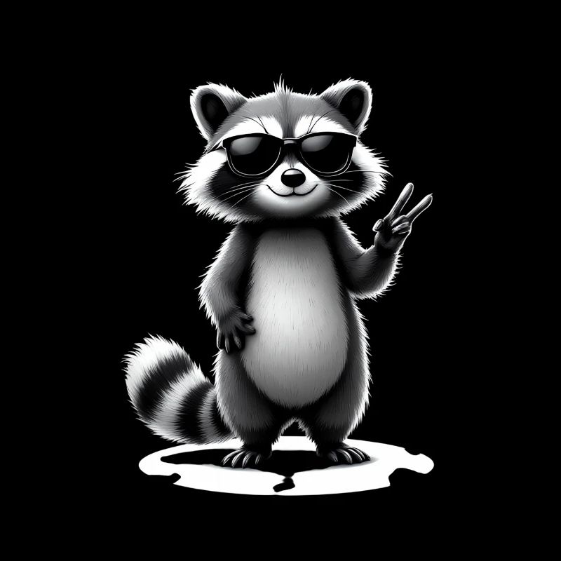 Waschbär mit Sonnenbrille