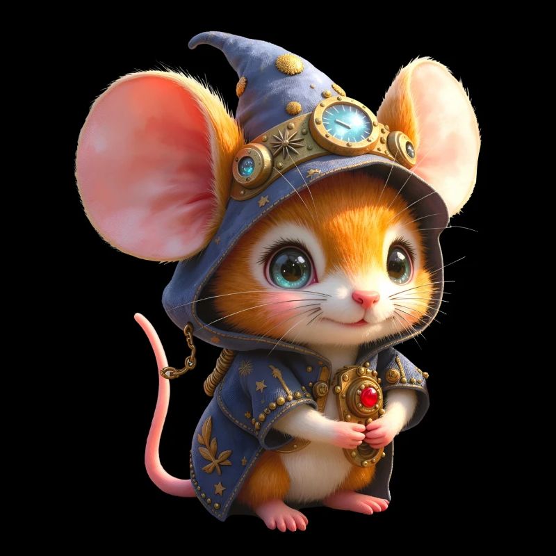 Souris Sorcière Steampunk Bleue