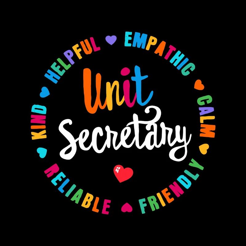 Unit Secretary Circle Hearts Graphic