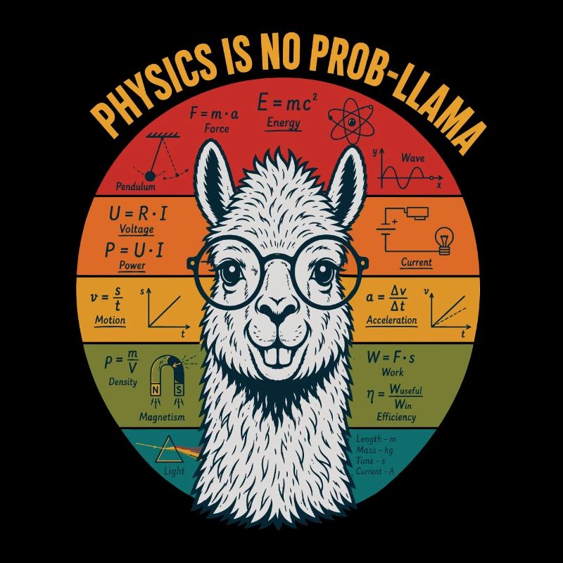 Physics Is No Prob-Llama Physik Lehrer Shirt