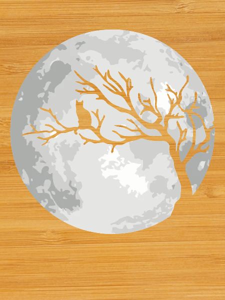 Cat Moon Halloween Moonlight