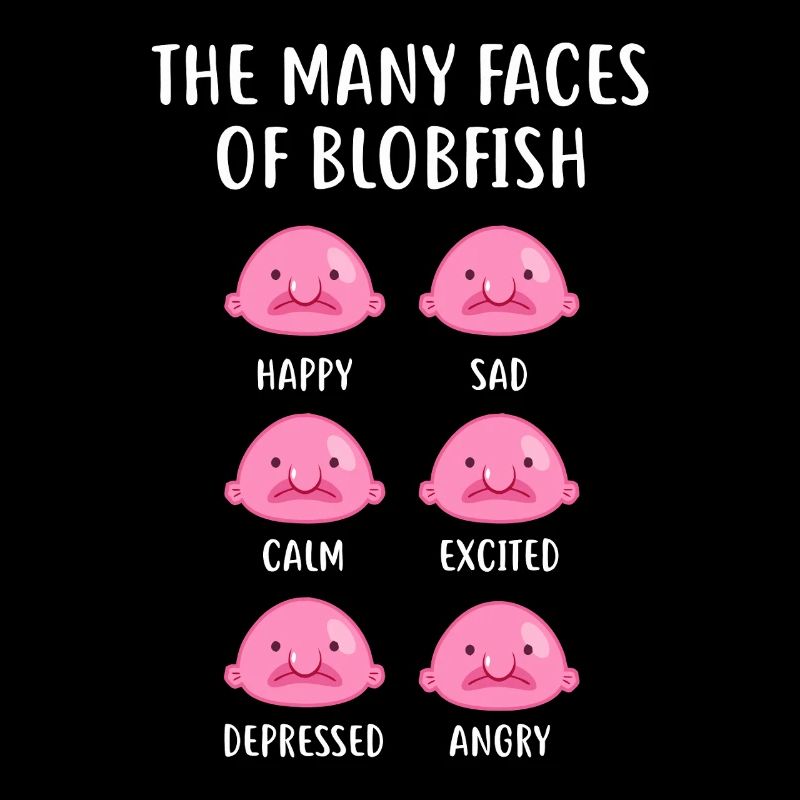 Blobfish Emotionsgitter-Tee-Kunst